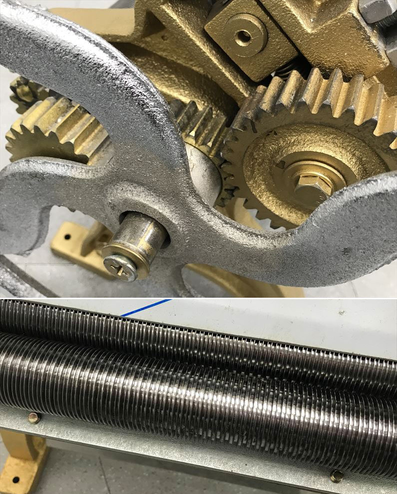 C4023YO 【未使用】手廻し用製麺機 鈴木信也機械 手動 製麺機 1.5mm刃 のし機 店舗・業務用