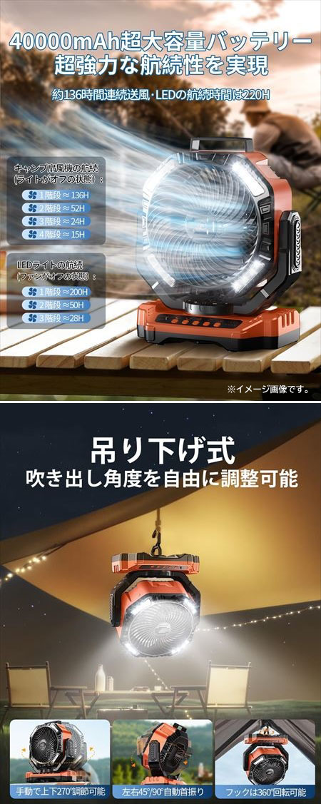 C5337YO ◆0410_2凹【アウトレット品】充電式 扇風機 卓上 DCモーター Rukumy D13-C アウトドア キャンプ 冷風扇未使用 空調