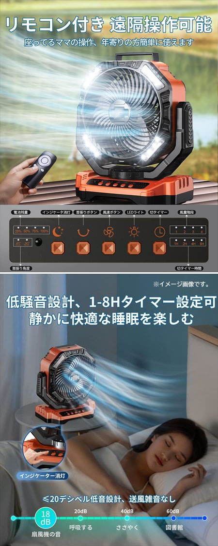 C5337YO ◆0410_2凹【アウトレット品】充電式 扇風機 卓上 DCモーター Rukumy D13-C アウトドア キャンプ 冷風扇未使用 空調