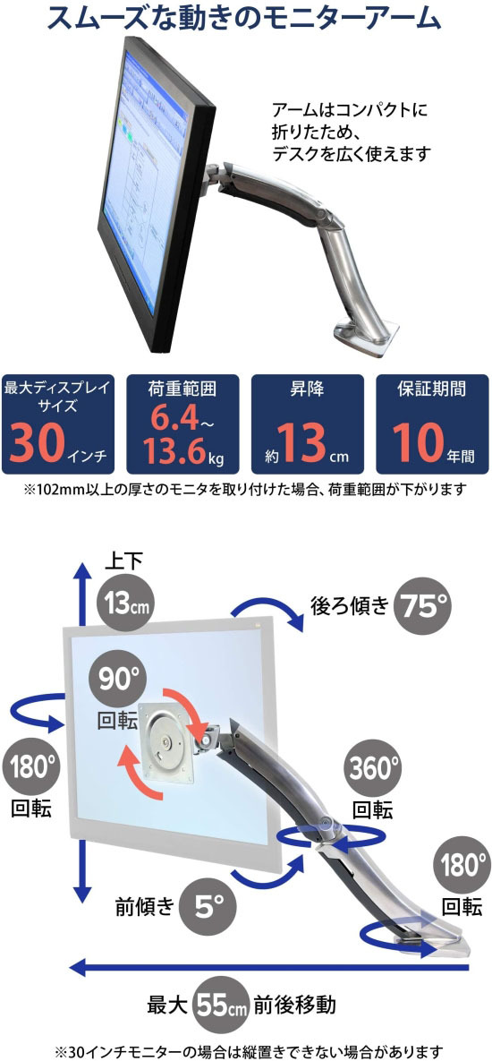 即納！最大半額！ MX 【美品】モニターアーム H3352YO デスクマウント PC周辺機器 OA機器 45-214-026 エルゴトロン  30インチまで - その他 - labelians.fr