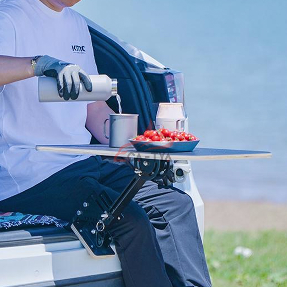 XP017 ラゲッジテーブル 木製天板 合金スタンド テーブル キャンプ