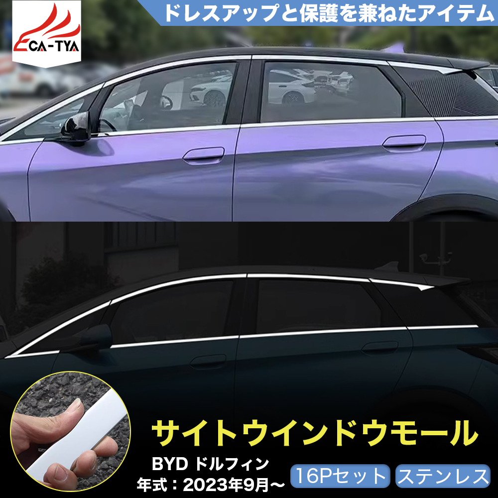 DP022 BYD ドルフィン DOLPHIN サイドウインドウ ガーニッシュ メッキ