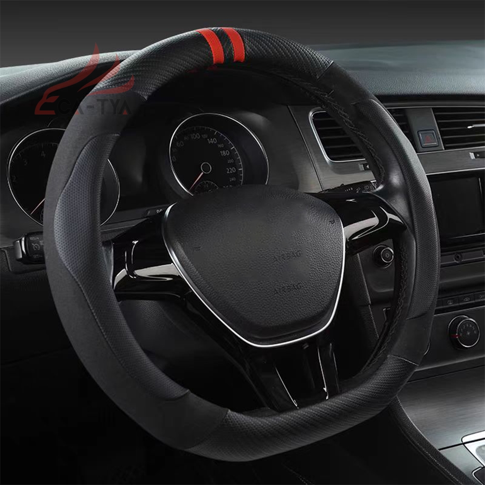 日産 キックス RP15 SNP15 ハンドルカバー サンシェード D型 スエード ステアリングカバー スポティ オシャレ 握りやすい 潤い肌触り | ブランド登録なし | 18