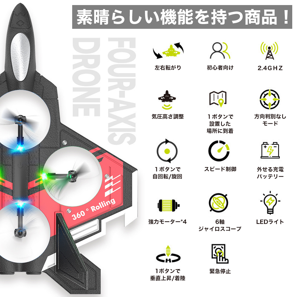 WJ003 RC飛行機玩具 オートホバーイージー 6軸ジャイロ 2.4 GHz リモコン 飛行機 3DフリップススタントグライダーEPPフォームRC戦闘機大人用ジェット  : wj003 : リーディングハイ - 通販 - Yahoo!ショッピング