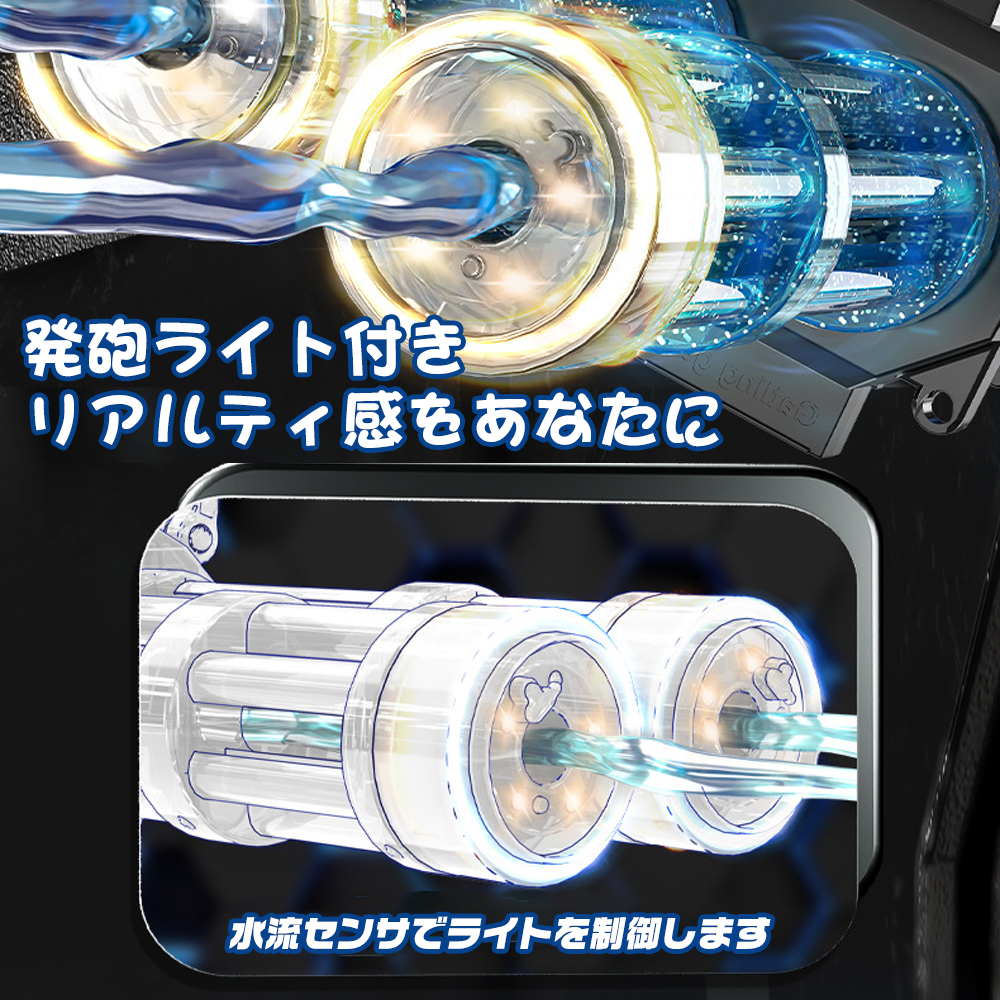 WJ031 電動ウォーターガン ガトリングスタイル 水鉄砲 電動 LEDライト