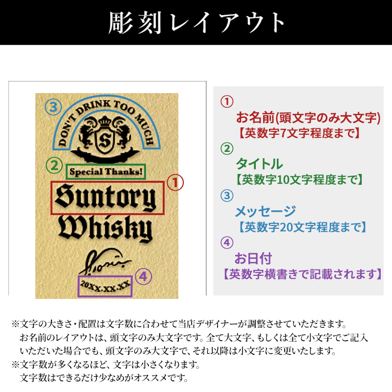 サントリーウイスキー 角瓶 ウイスキー 名入れボトル＆彫刻ロック