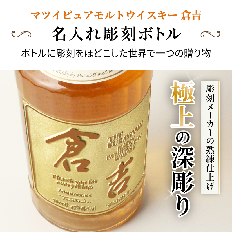 松井 倉吉 名入れ 700ml ウイスキー ピュアモルト 松井酒造 高級 国産