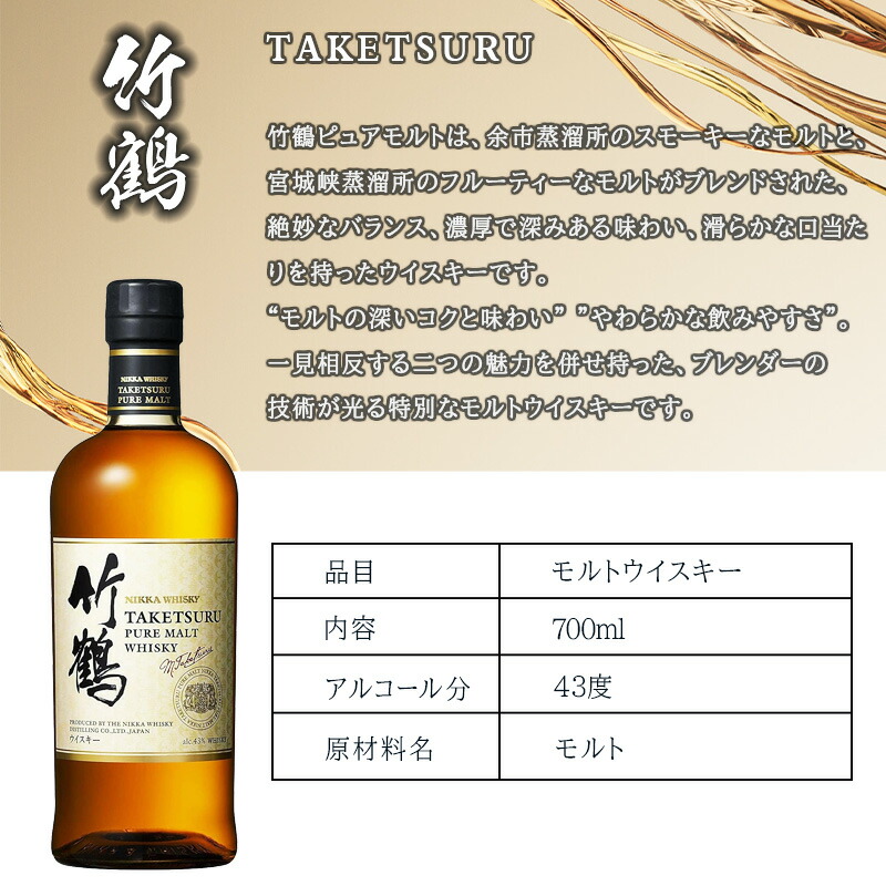 ニッカウヰスキー（NIKKA WHISKY） 竹鶴 名入れ お酒 ウイスキーモルト