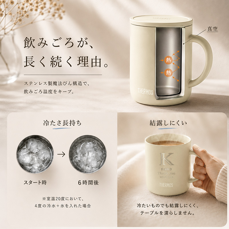 サーモス マグカップ 名入れ