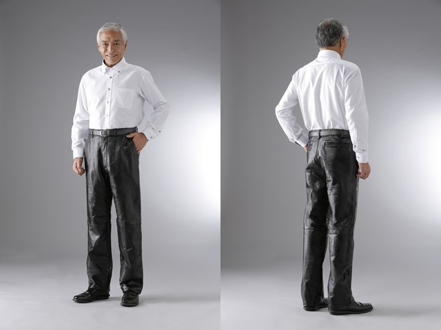 ラム革 パッチワーク 柄型押 パンツ (Franco Collezioni
