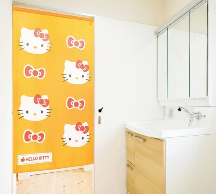 ハローキティ のれん りぼん カーテン パーテーション 間仕切り 目隠し