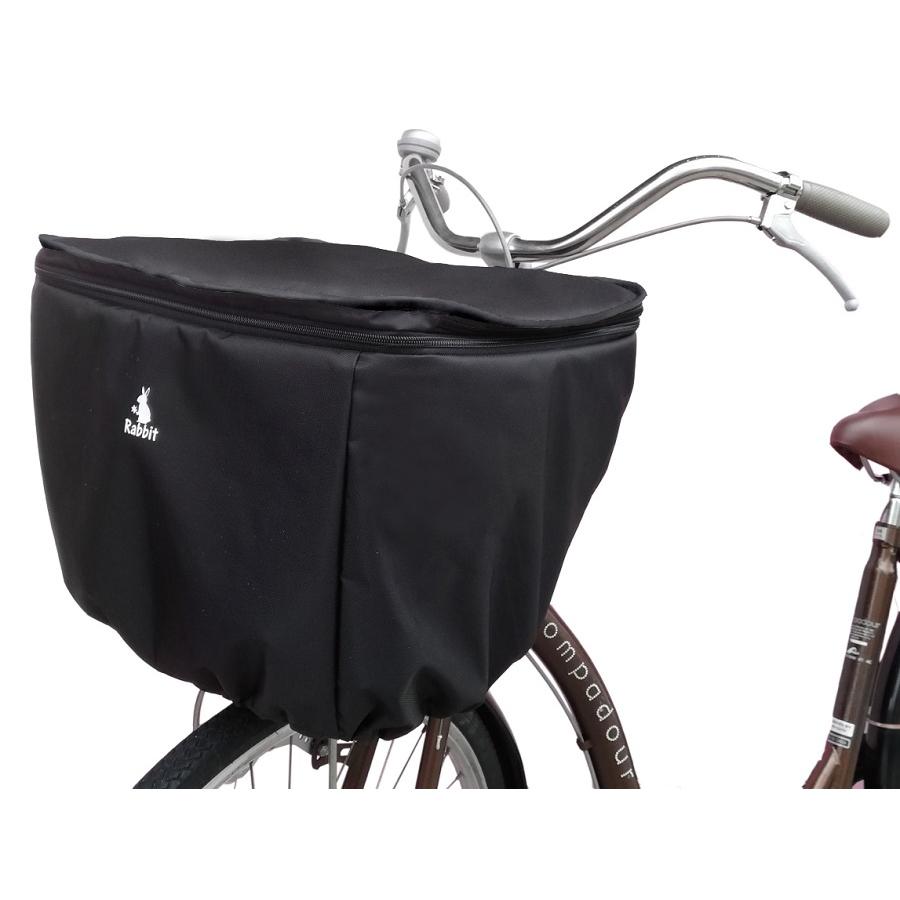 自転車 かごカバー 大型 前用 2段式 日本製 ブラックベース｜rabbit-ak｜14