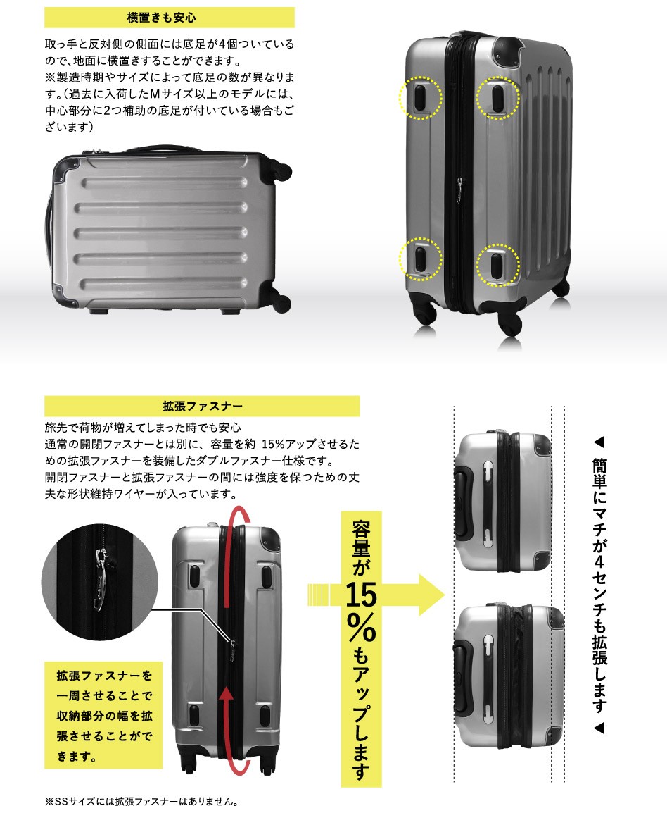 m1804-94-59】スーツケース 超軽量 tsaロック付 mサイズ 54l レディース