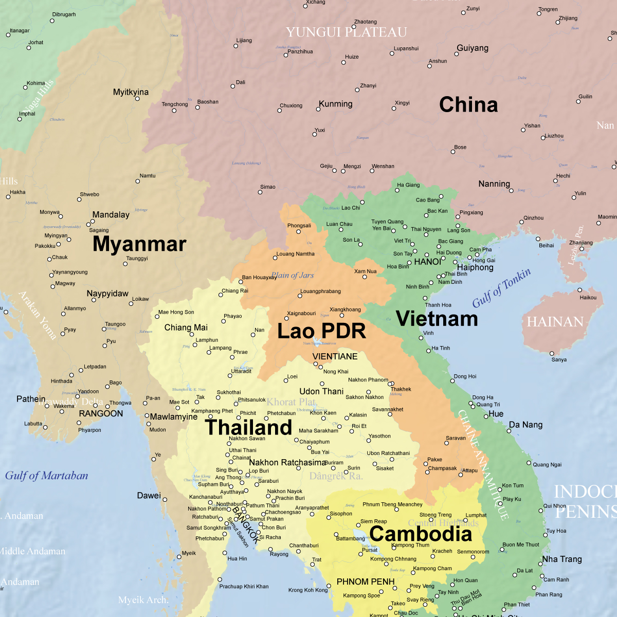 世界地図 東南アジア