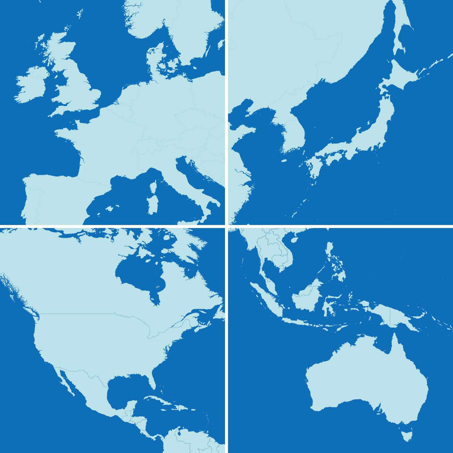 世界地図 ポスター [ブルーワールド] 英語 オフィス インテリア World