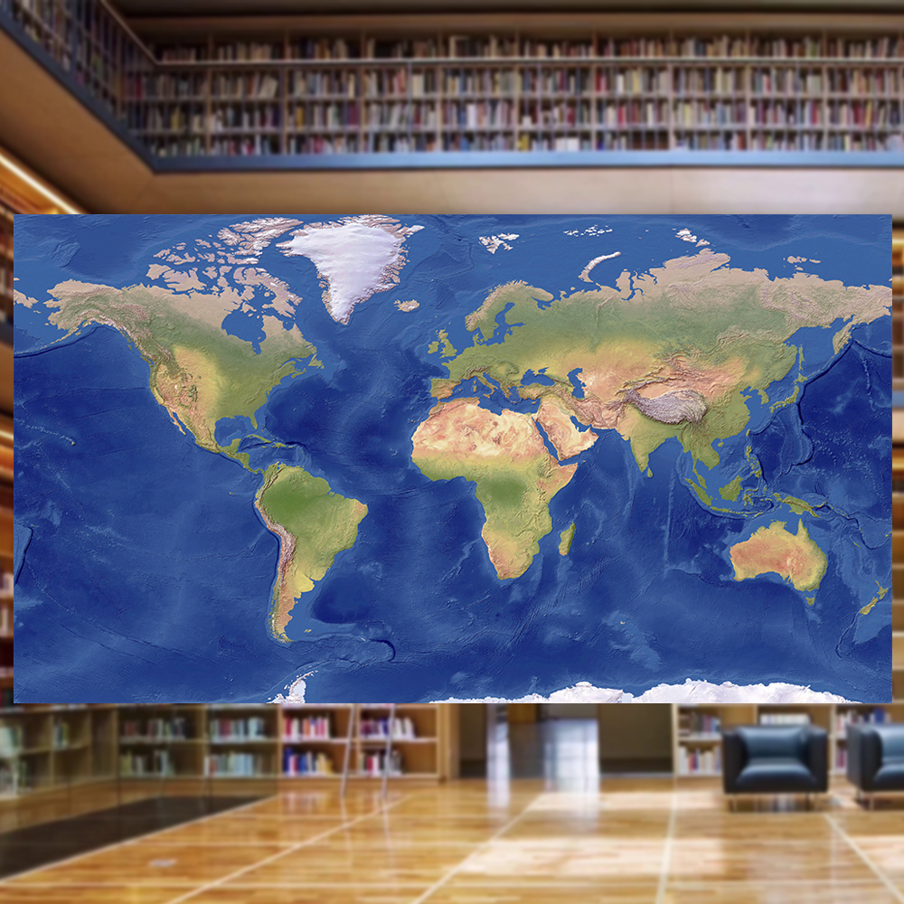 世界地図 ポスター [レリーフ] 英語 オフィス インテリア World Map