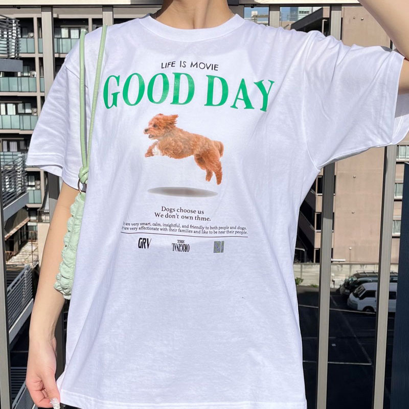 spiritoso スピリトーゾ GOOD DAY シートプリントTシャツ