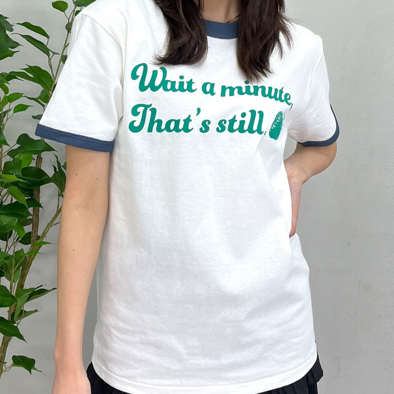 spiritoso スピリトーゾ WAIT A MINUTEイチゴプリント リンガーTシャツ