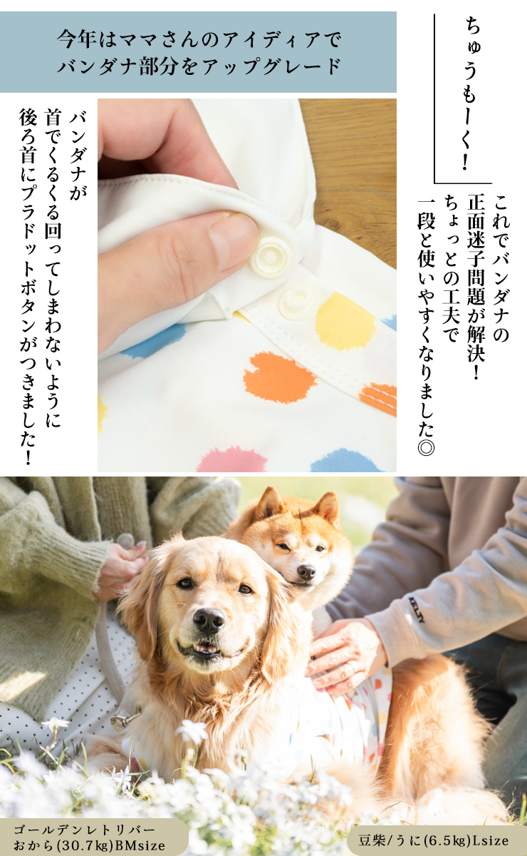 【30%off】犬 服 大型犬 接触冷感 虫よけ バンダナ 付き ドット クール タンク おから うに プレサーモC25 防蚊 水着素材 メール便不可｜radica｜12