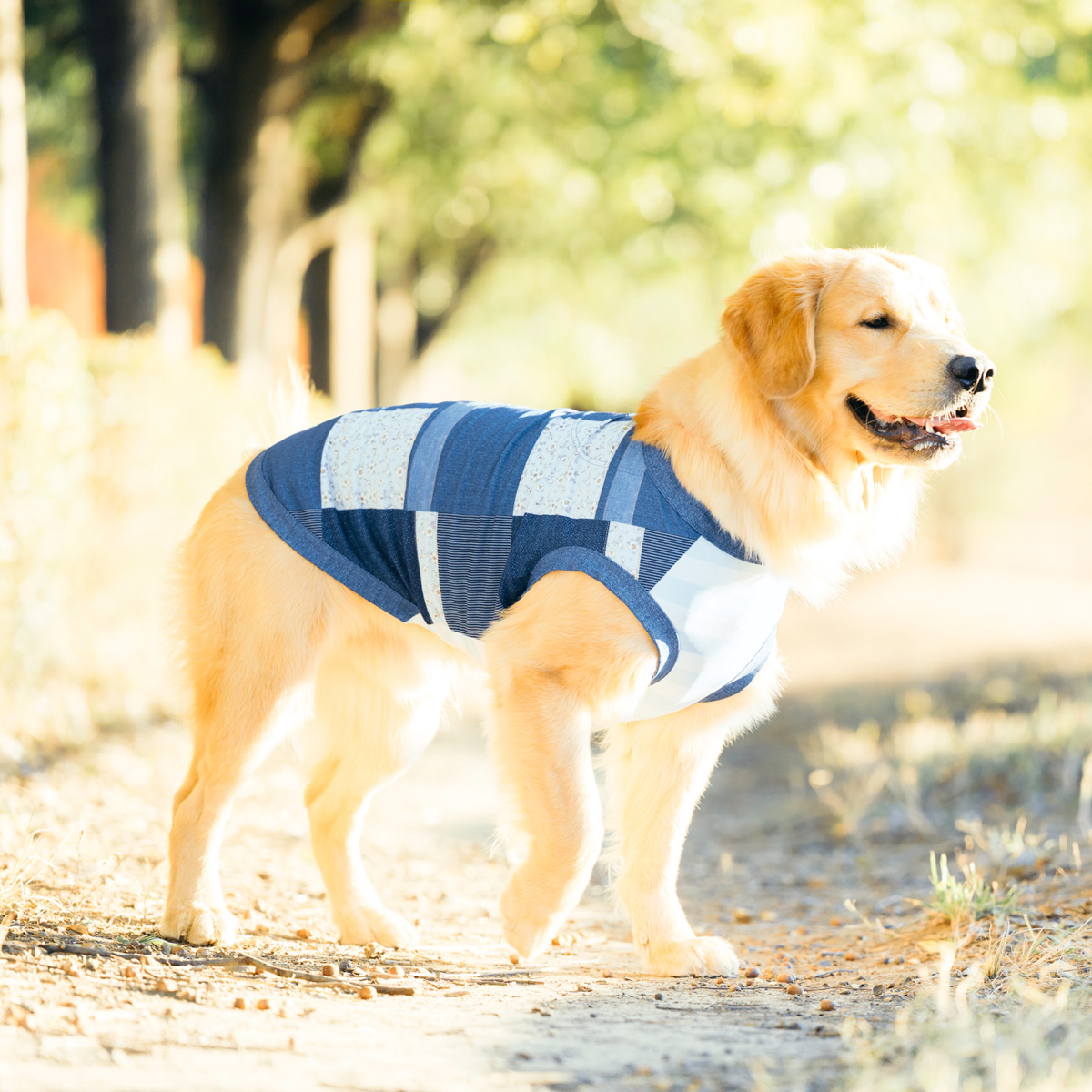 デニム＆ダンガリー デニムセーラ　リメイク　犬服 リボンダンガリーワンピース ｜ デニム風 ドッグウェア 犬服 ブランド