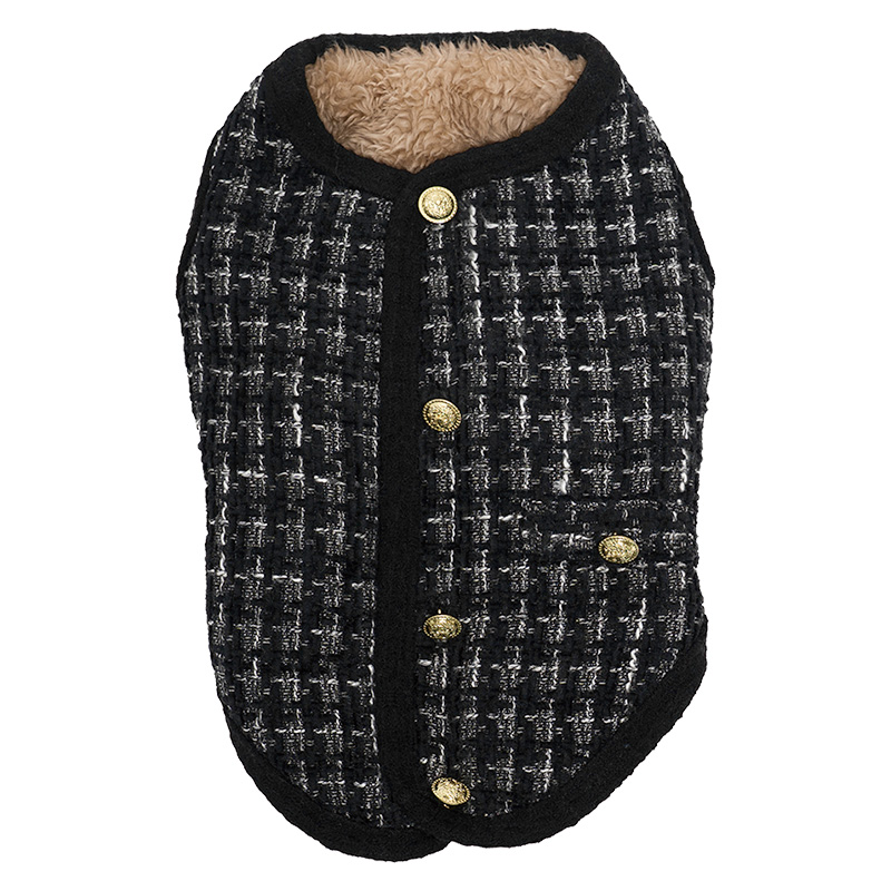 RADICA（ラディカ） 犬 服 チェックベスト 背中開き ドッグウェア ボア