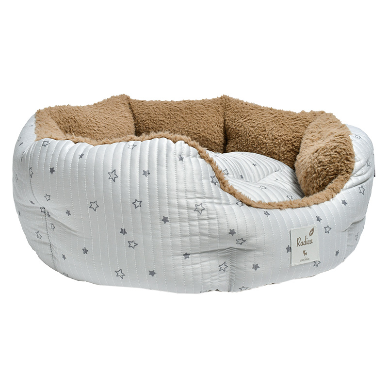  犬 猫 ベッド ラディカ キルトファブリック ヌビ キルトラウンドベッド Sサイズ 手洗いOK 洗える ボア  クッション ソファー ペットベッド