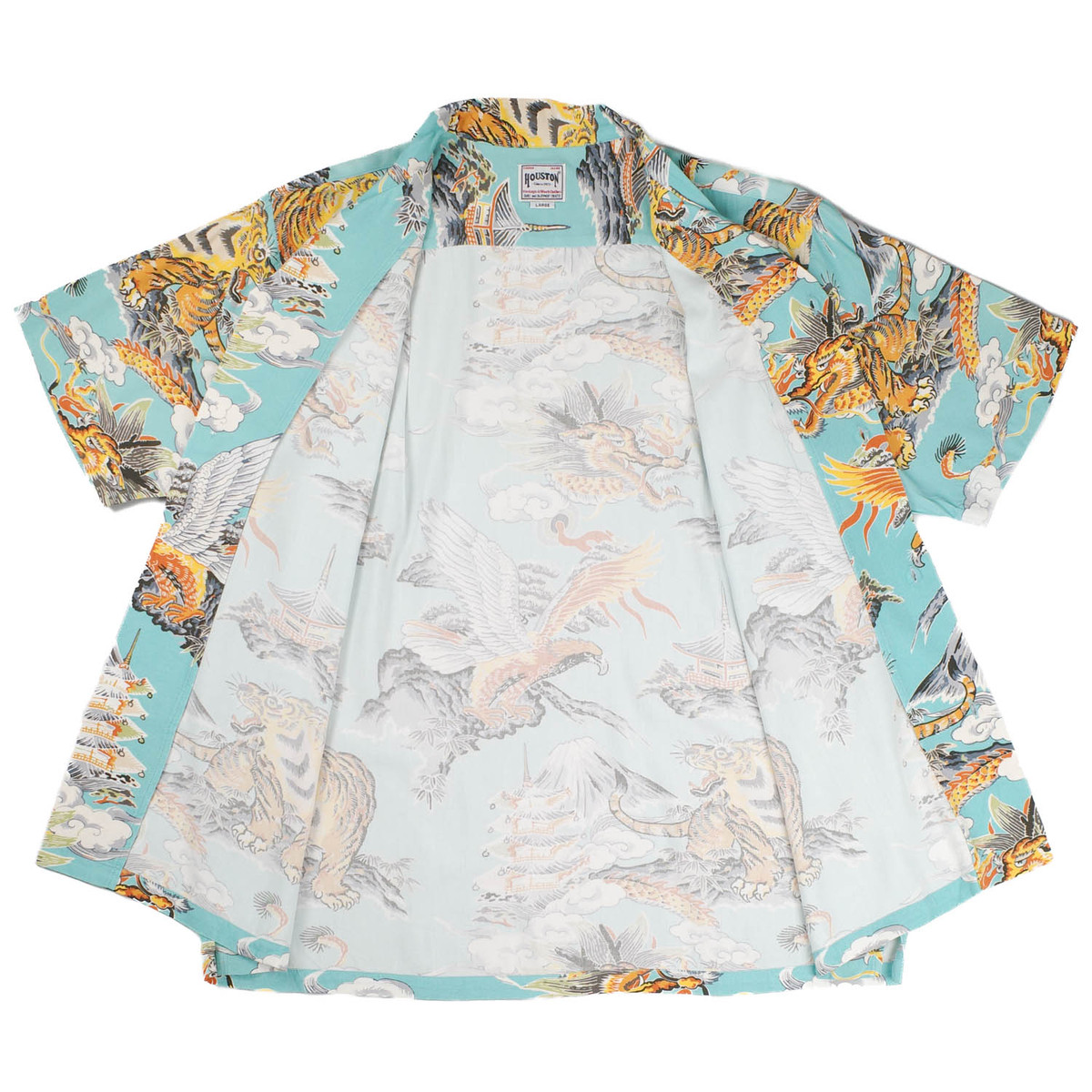 【UT207】 HOUSTON ヒューストン 三つ巴 ALOHA SHIRT 41265 アロハ シャツ | HOUSTON | 04