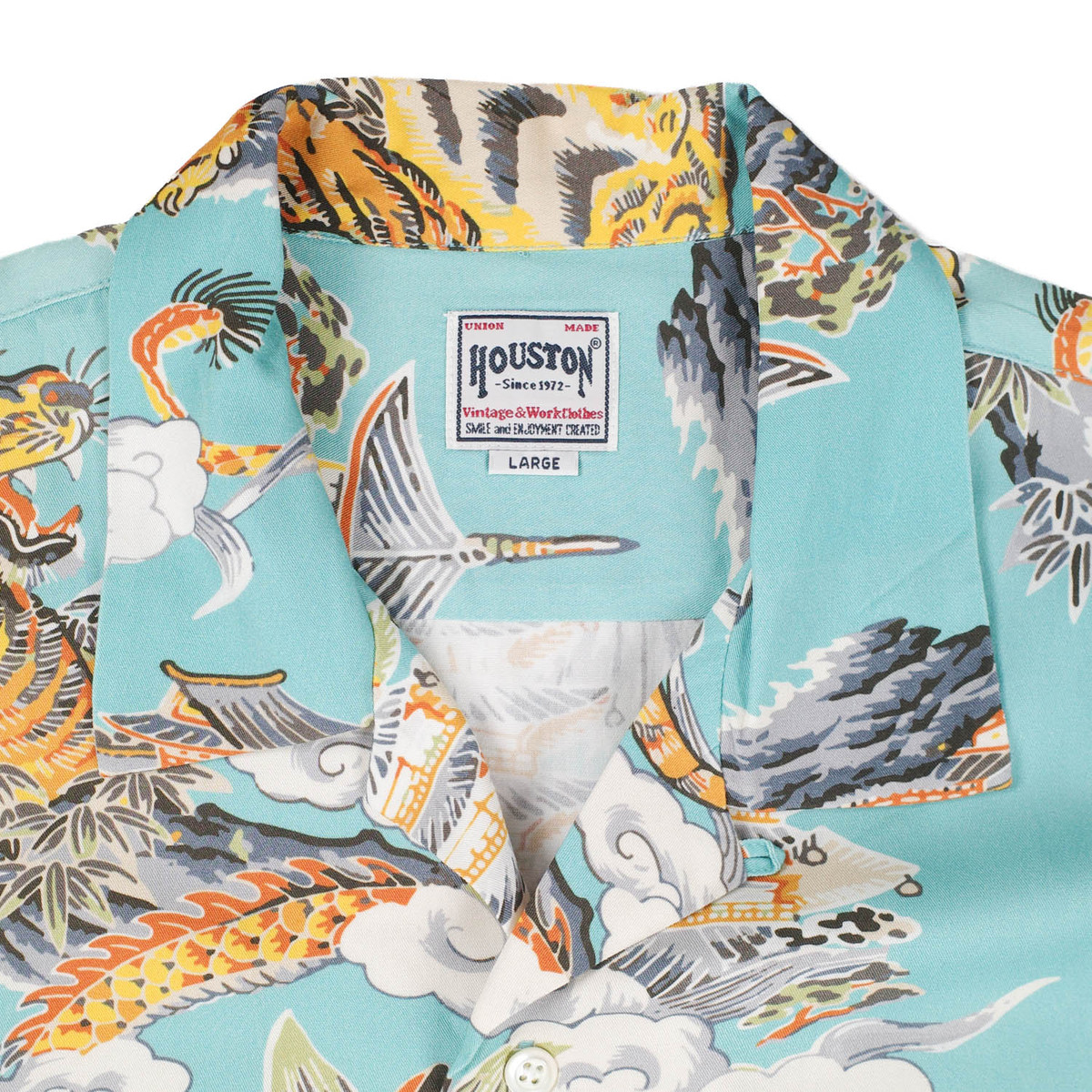 【UT207】 HOUSTON ヒューストン 三つ巴 ALOHA SHIRT 41265 アロハ シャツ | HOUSTON | 05