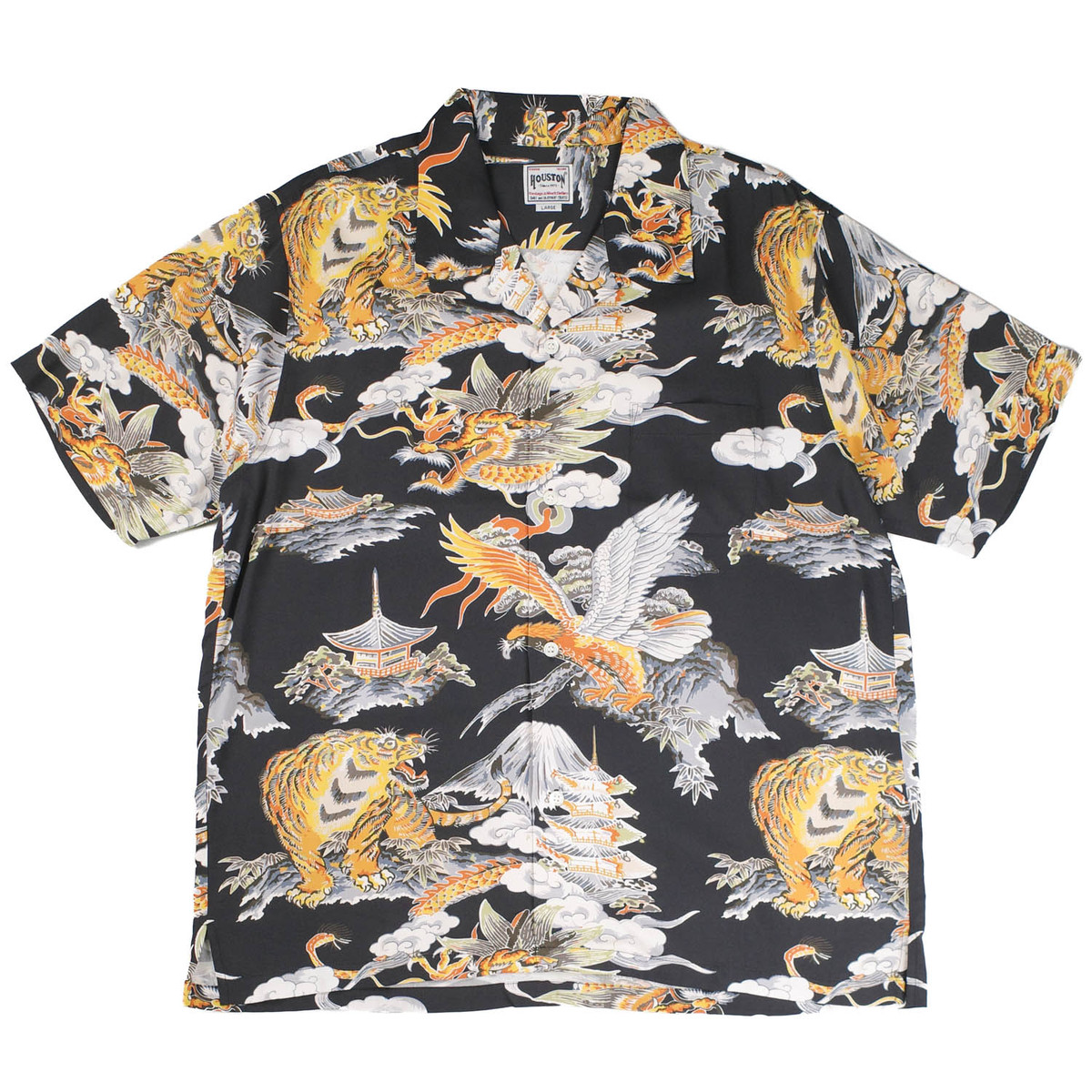 【UT207】 HOUSTON ヒューストン 三つ巴 ALOHA SHIRT 41265 アロハ シャツ | HOUSTON | 01