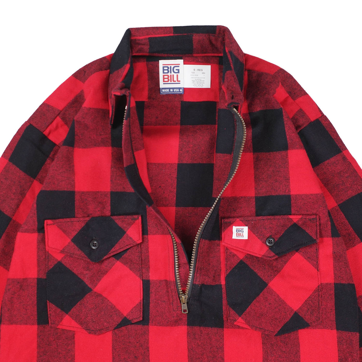 【T18】 BIG BILL ビッグビル　PREMIUM FLANNEL WORK SHIRT WITH ZIPPER　プレミアム　フランネル　ワークシャツ　ジッパー | BIG BILL | 07