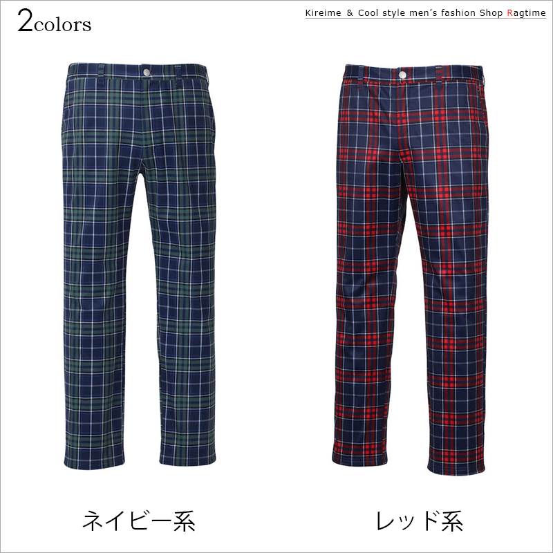 チェリーフィラゴルフ♡大きいサイズ　チェック柄ゴルフパンツ　グレー ゴルフパンツ チェック柄 大きいサイズ メンズ FILA GOLF フィラ