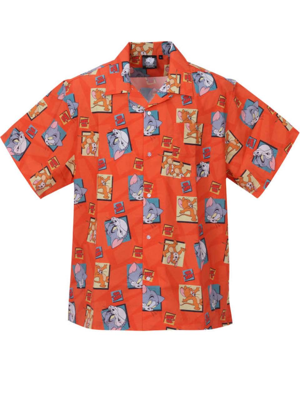 MSGM イタリア製 42サイズ→XL 手描き風 総柄 ロゴ 開襟 半袖シャツ. 総柄シャツ 半袖 大きいサイズ メンズ 開襟シャツ トムと