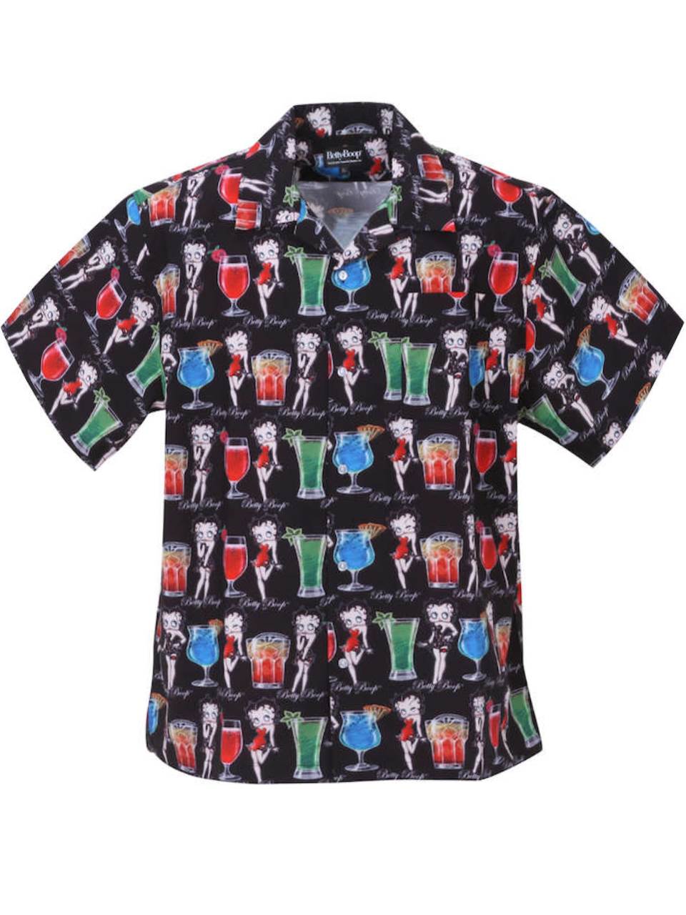 総柄シャツ 半袖 大きいサイズ メンズ 開襟シャツ BETTY BOOP 接触冷感 オープンカラー C050225-02 c050225-02_3.jpg