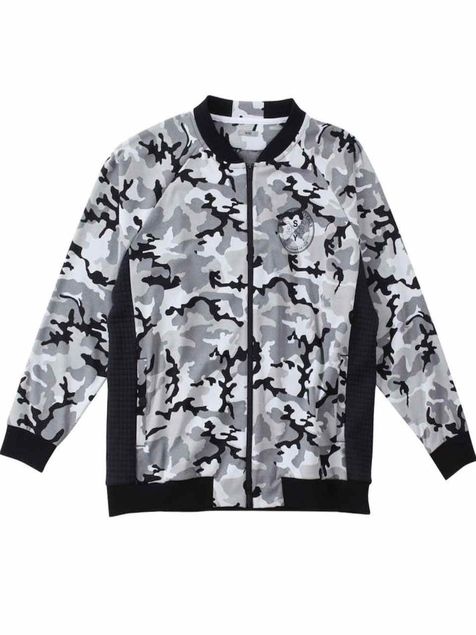 スウェットジャケット カモフラ柄 大きいサイズ メンズ 迷彩 ストレッチ ブルゾン ダブルジップ C050830-05 スウェットジャケット カモフラ柄 大きいサイズ メンズ 迷彩