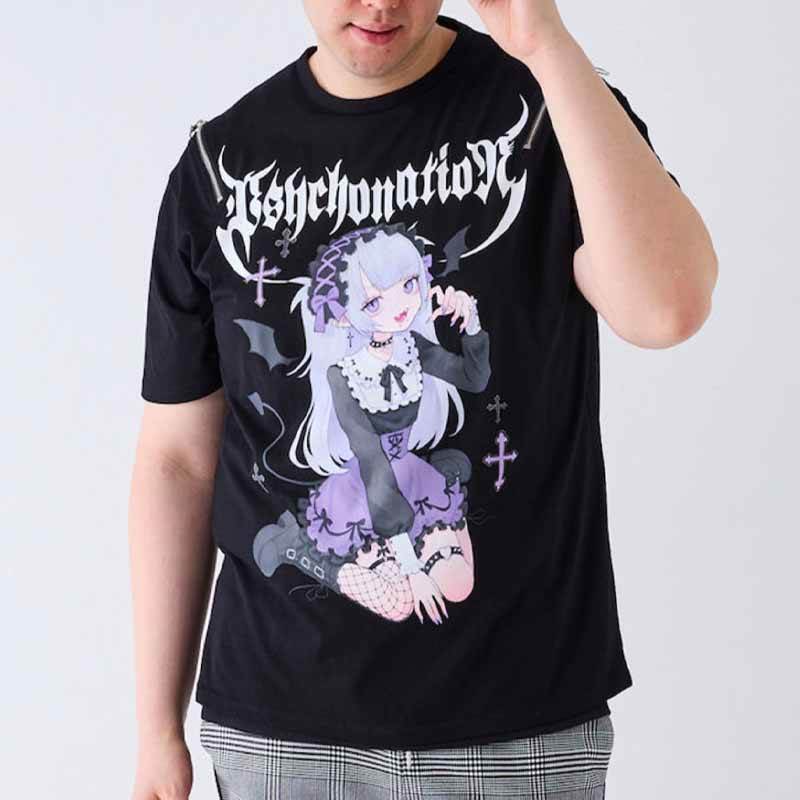 寝田ルネ Tシャツ 大きいサイズ メンズ PSYCHO NATION サイコ プリント