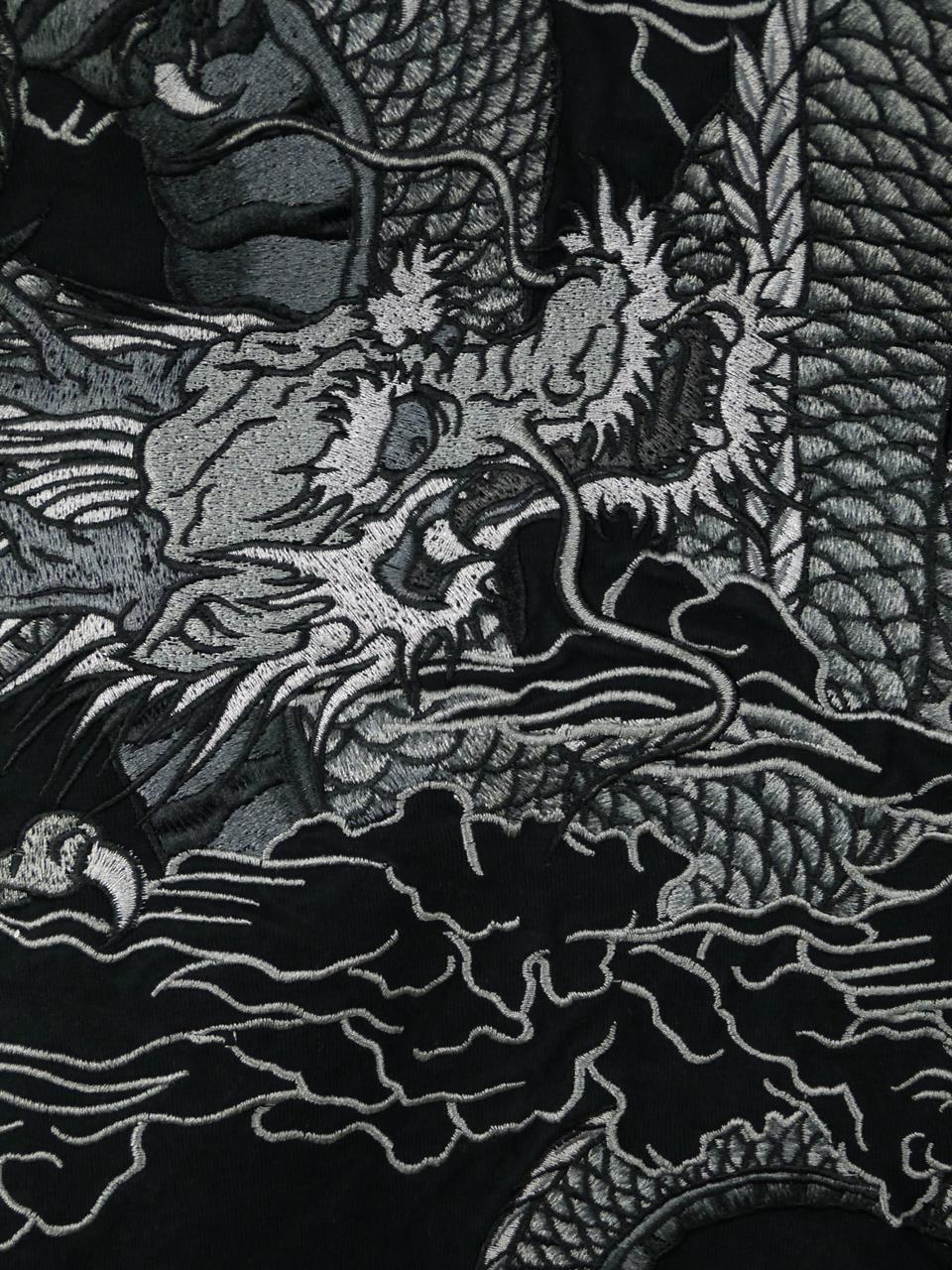 長袖Tシャツ 大きいサイズ メンズ 龍 ドラゴン 刺繍 竜 和柄 絡繰魂