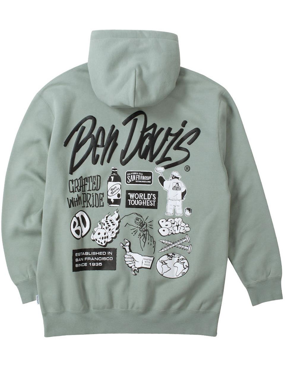 スウェットパーカー BEN DAVIS 大きいサイズ メンズ 厚手 ベンデービス