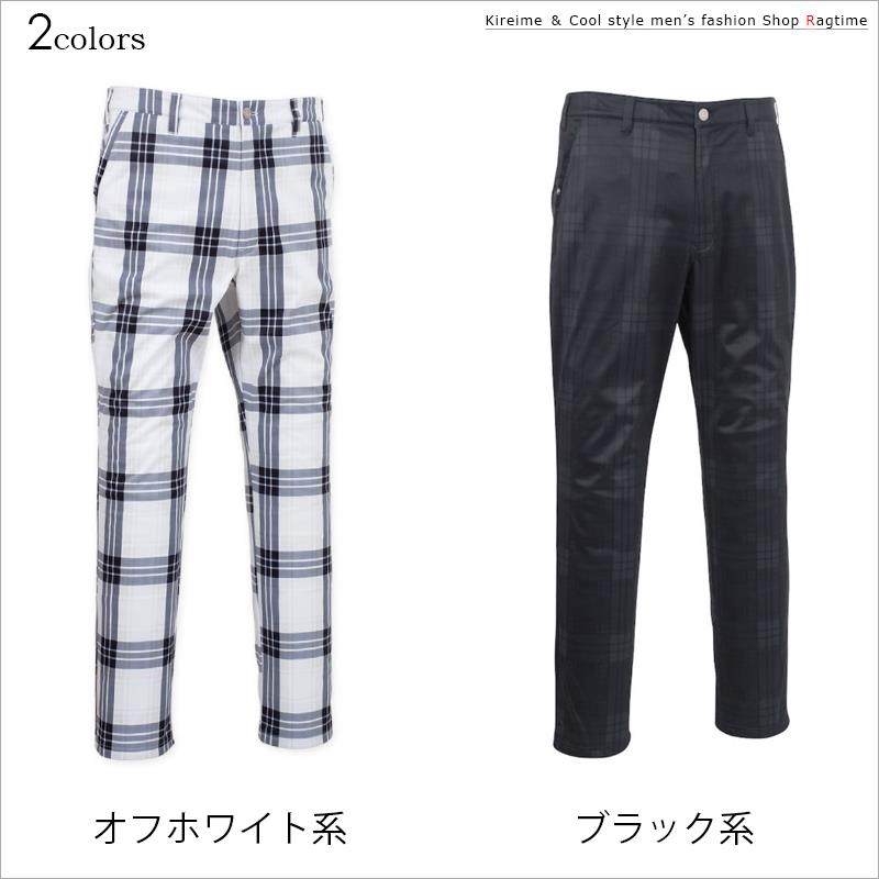 チェリーフィラゴルフ♡大きいサイズ　チェック柄ゴルフパンツ　グレー ゴルフパンツ チェック柄 大きいサイズ メンズ 暖か フリース
