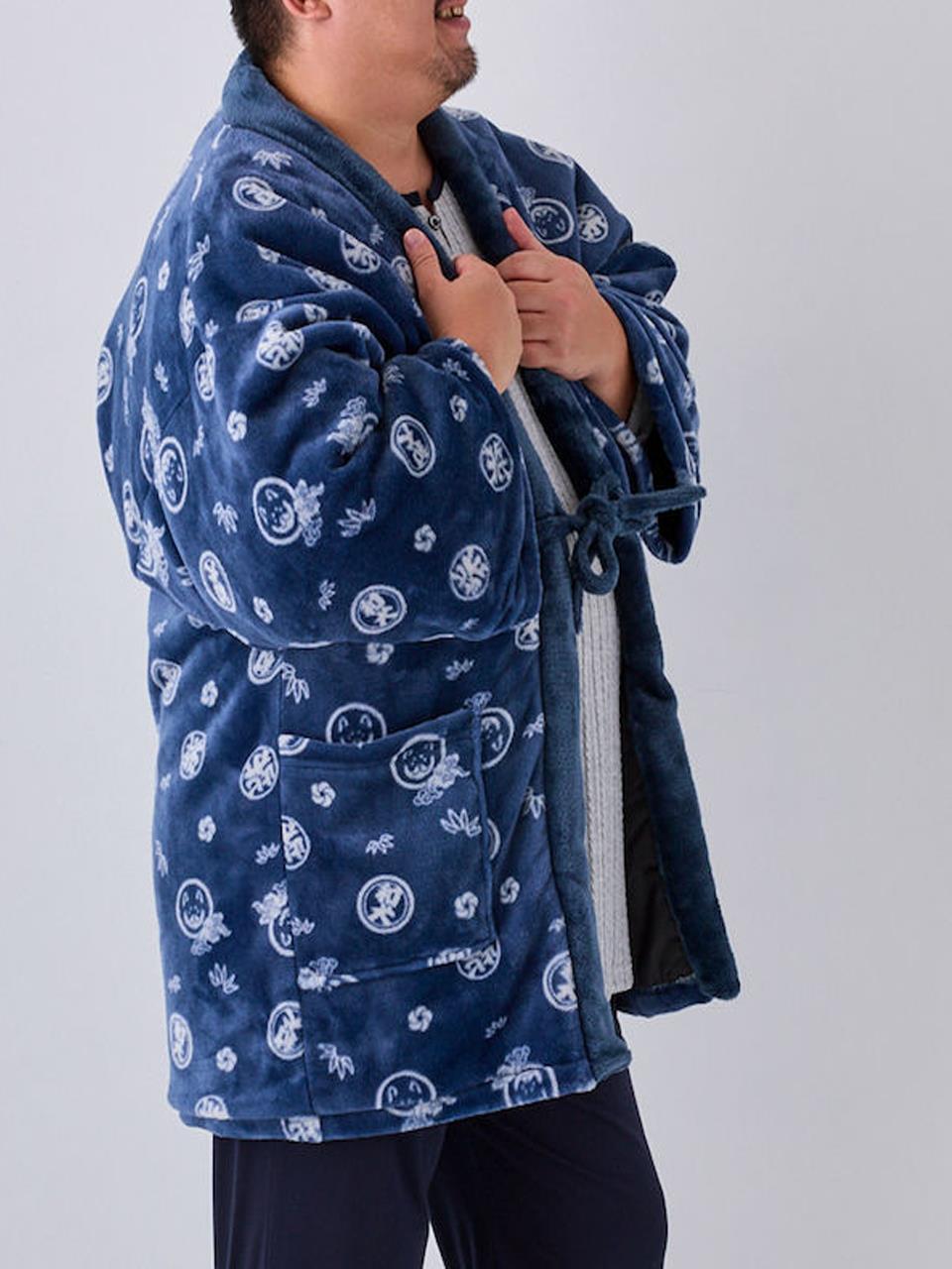 はんてん 大きいサイズ メンズ 黒柴印和んこ堂 半纏 ちゃんちゃんこ 暖か 部屋着 中綿 C060926-01 c060926-01_4.jpg