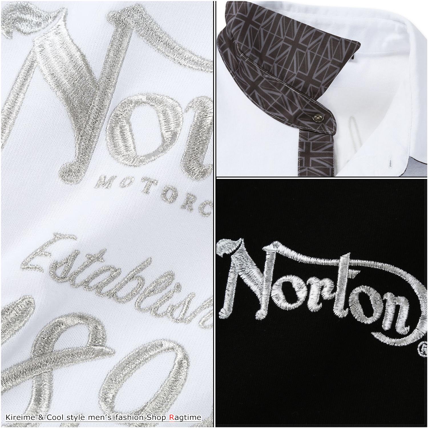 ポロシャツ プリント 大きいサイズ メンズ Norton ノートン 半袖 刺繍