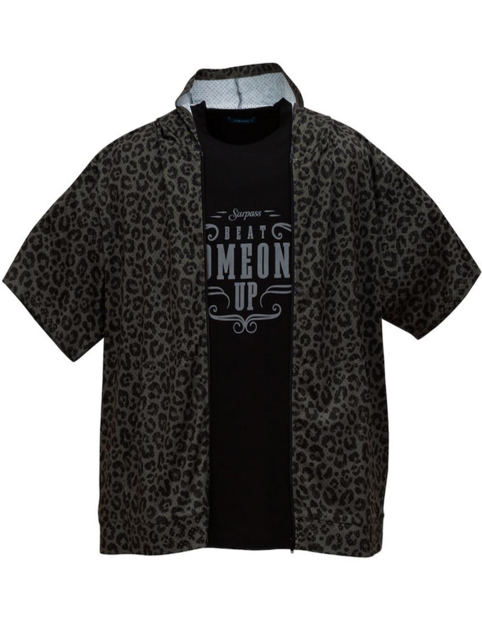 ノースリーブパーカー #パーカー#Tシャツ#アンサンブル#大きいサイズ#メンズ#5L#黒杢#ホワイト#半袖#スラブ#リップル#お得#フード#人気#2点セット#コーディネート  Tシャツ 大きいサイズ メンズ アンサンブル 2枚