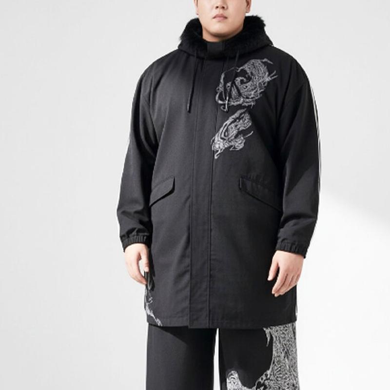 モッズコート 大きいサイズ メンズ DAKU カラス 刺繍 フードファー