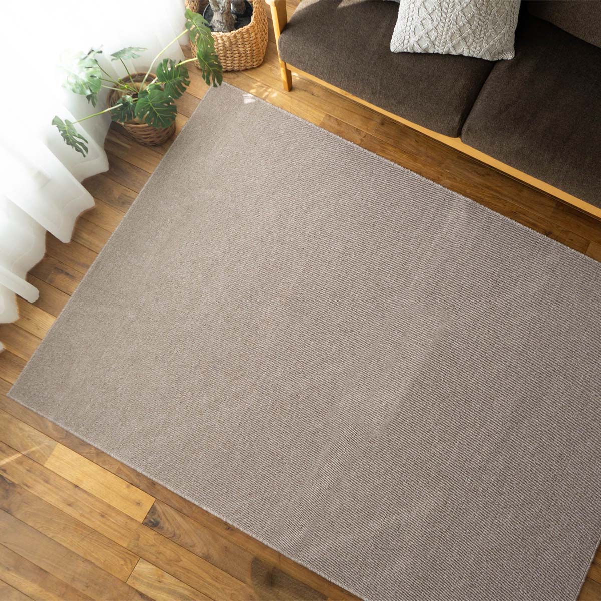 絨毯　カーペット　約200x200cm サヤンサヤン 除菌 抗菌 シンプル 無地 カーペット 200×200 フリー