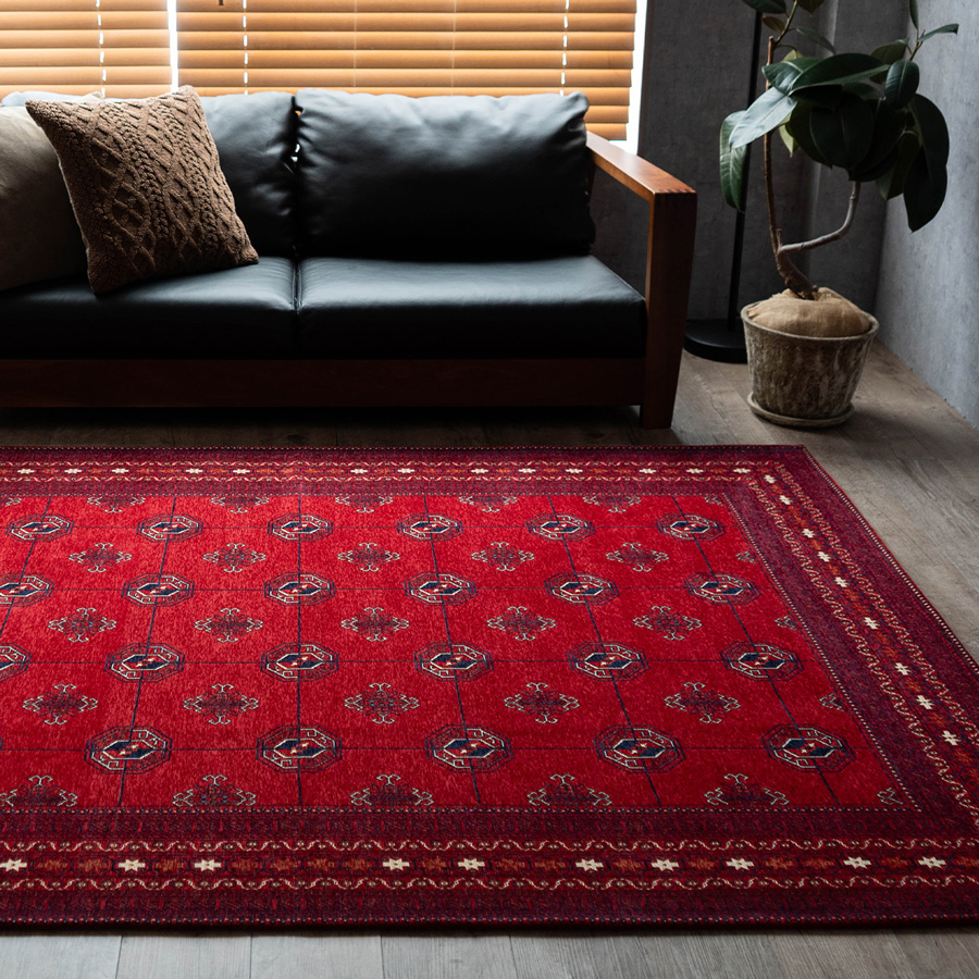 サヤンサヤン ラグ トライバル 風 約 1.5畳 ラグマット ボハラ