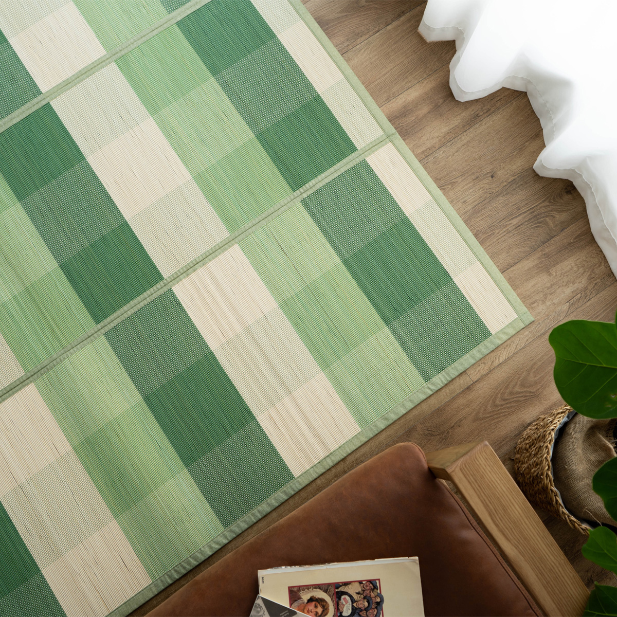 サヤンサヤン 竹ラグマット おしゃれ 3畳 用 ラグ カーペット 180×240