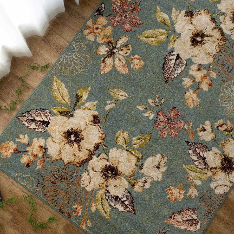 ラグマット 3畳 高級感 のある 花 柄 ラグ 200×250 cm ベルギー絨毯 カーペット おしゃれ じゅうたん ボタニカル 送料無料