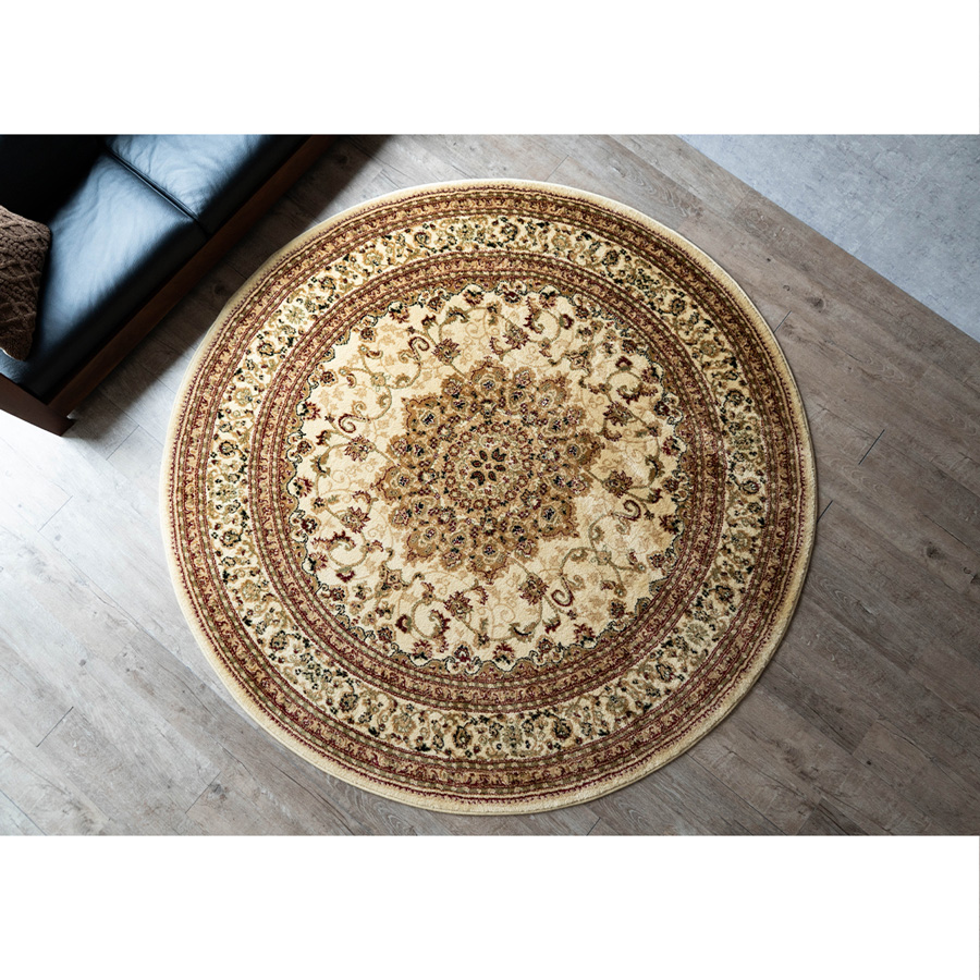 サヤンサヤン 円形 200cm メダリオン トルコ 製 絨毯 じゅうたん