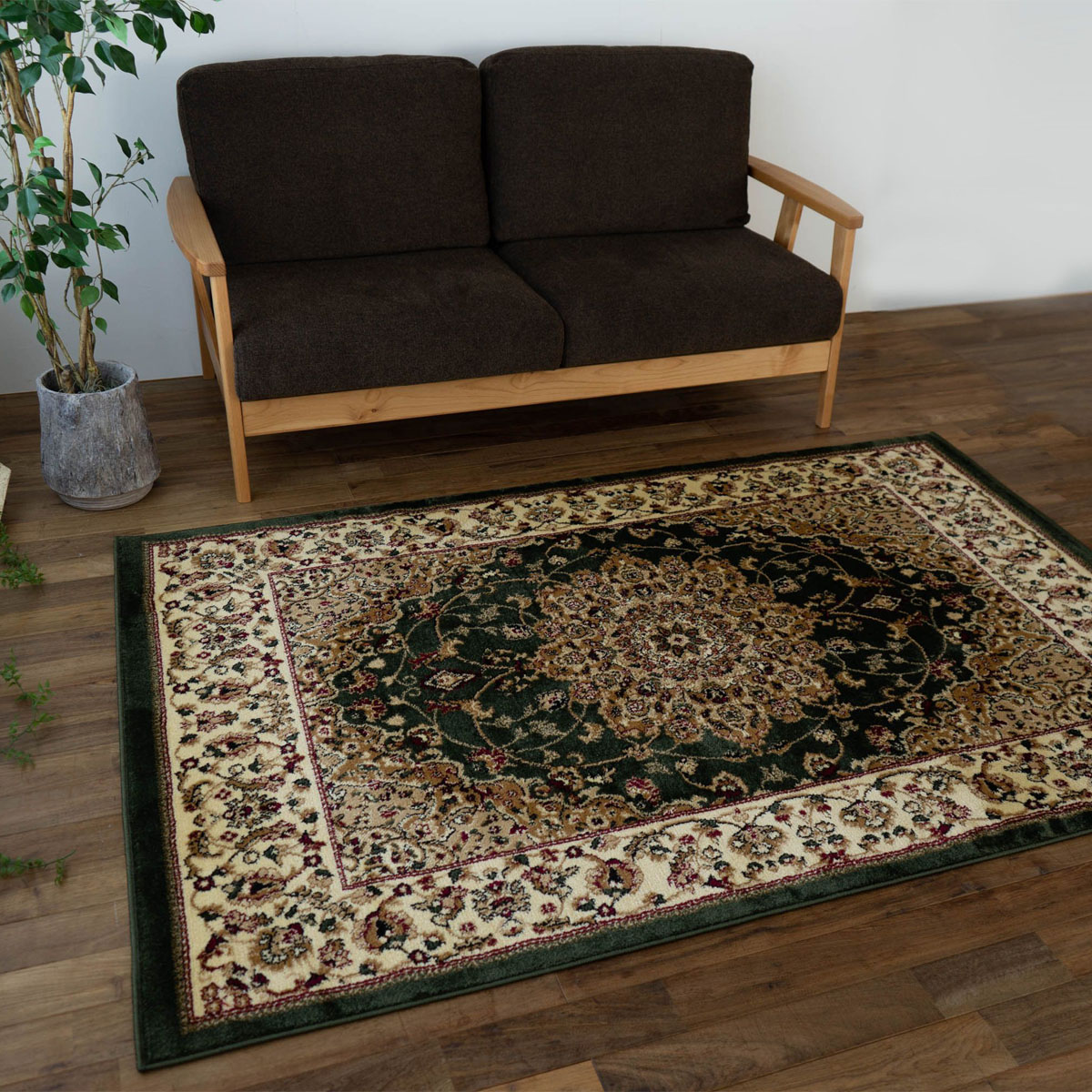 ラグ 絨毯 直輸入！トルコ製のお得な 絨毯 3畳 じゅうたん 160×230cm 送料無料 ウィルトン織り ラグマット 緑 赤