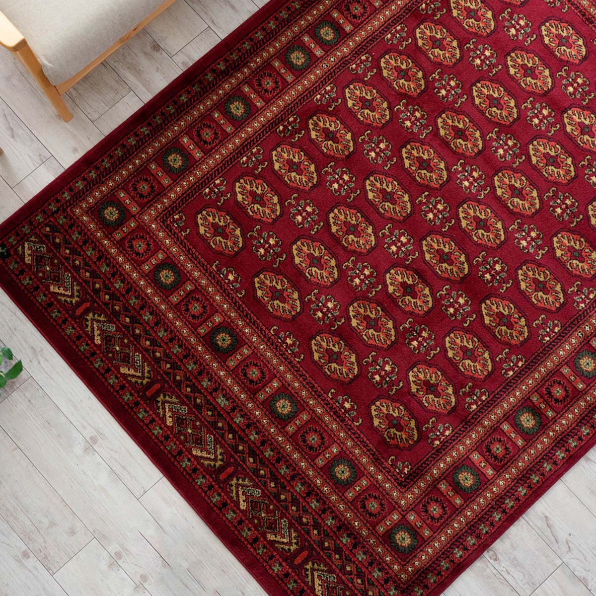 ラグ 4.5畳 用 高級 絨毯 240×240 ウィルトン織 ボハラ 柄 ラグマット