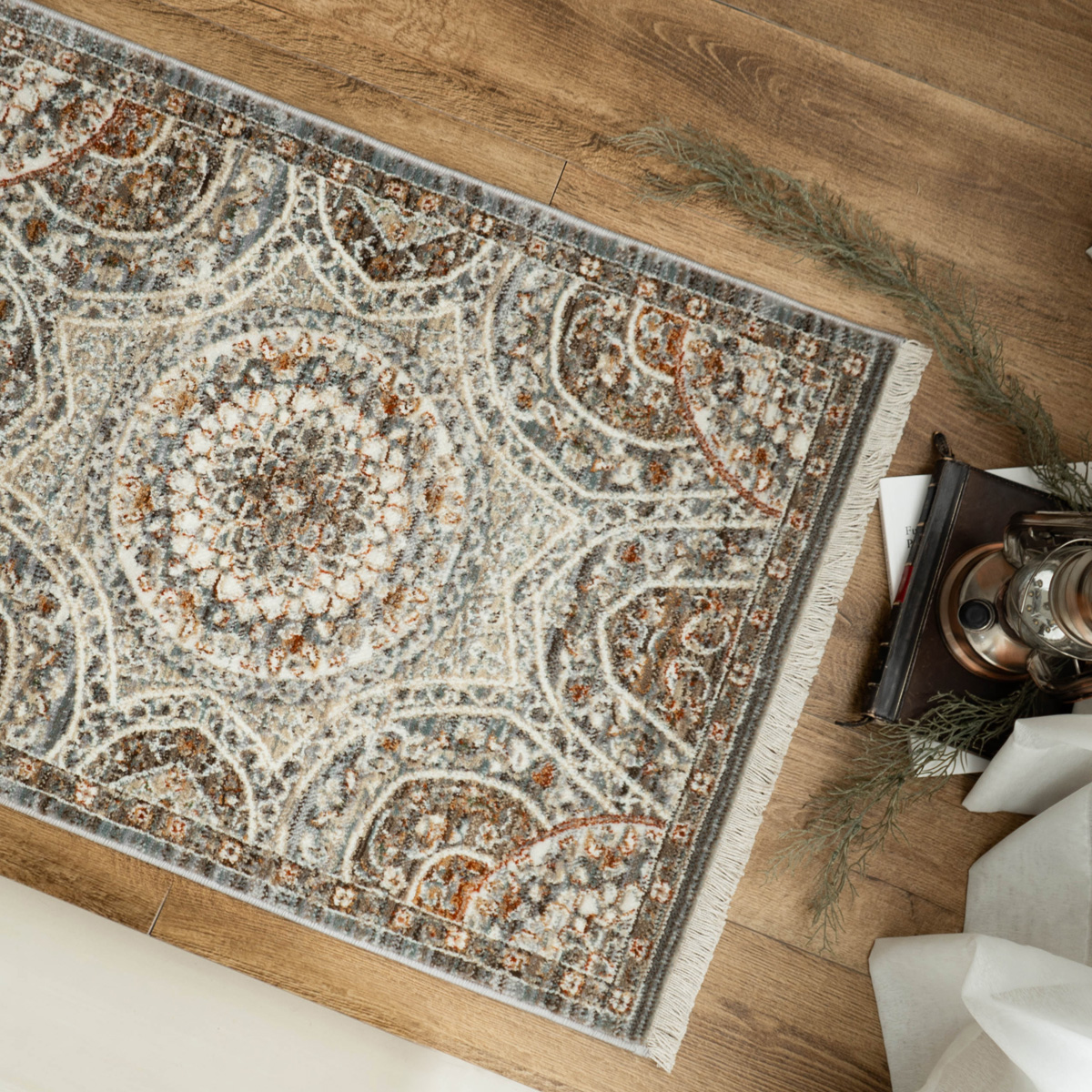 サヤンサヤン 玄関マット 室内 屋内 60×90 オリエンタル柄 ペルシャ